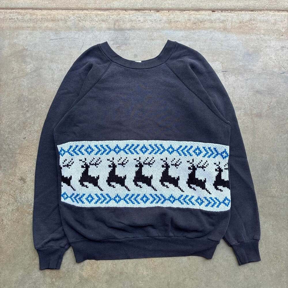 Vintage Pannill Reindeer Fair Isle Crewneck Sweatshirt X-Large